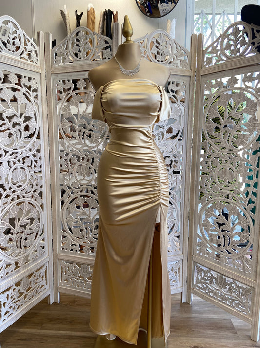 Champagne Formal Ruched Dress