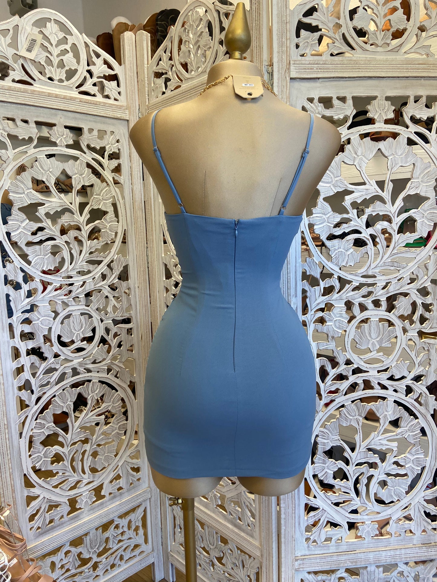 Chambray Tie Waist Dress