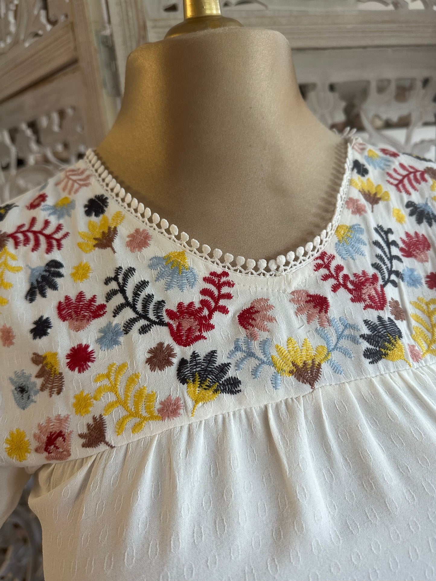 White Embroidered Top