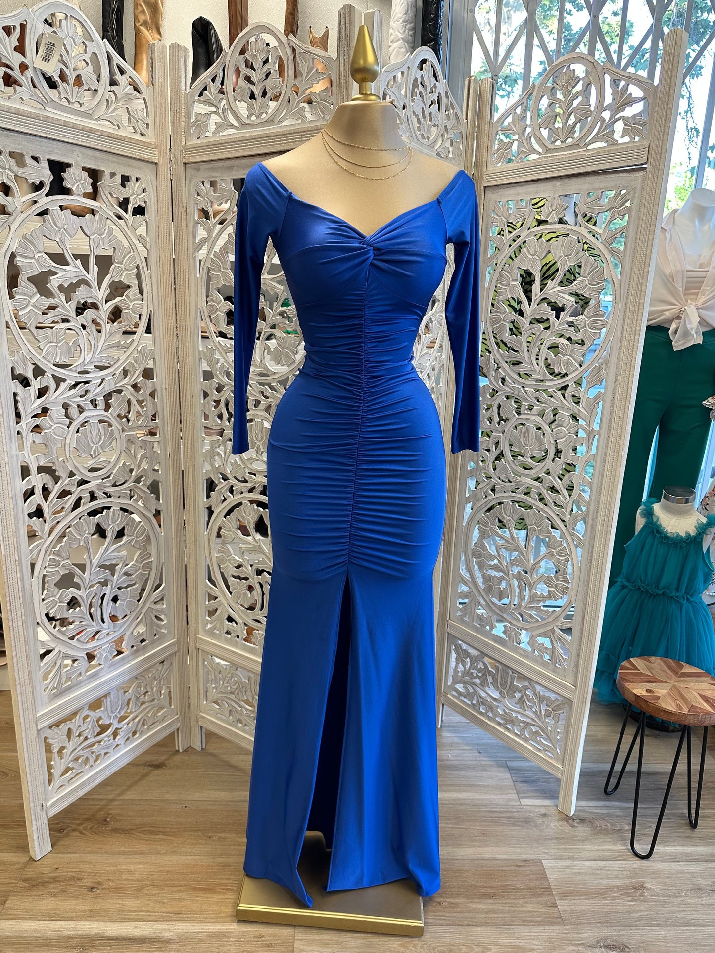 Royal Blue Ruched Formal Dress