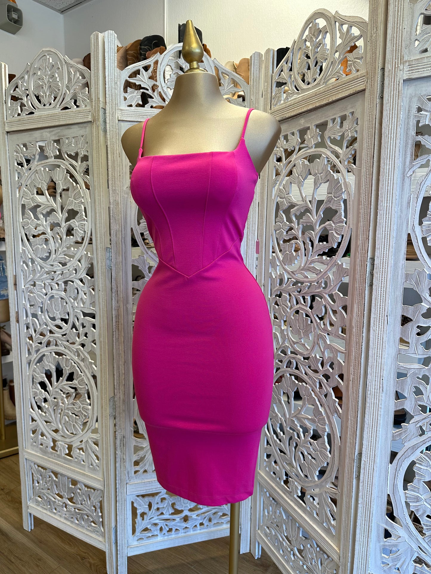 Hot Pink Corset Style Dress