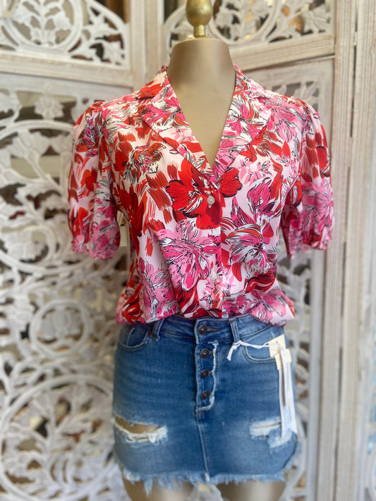 Floral Button Up Top