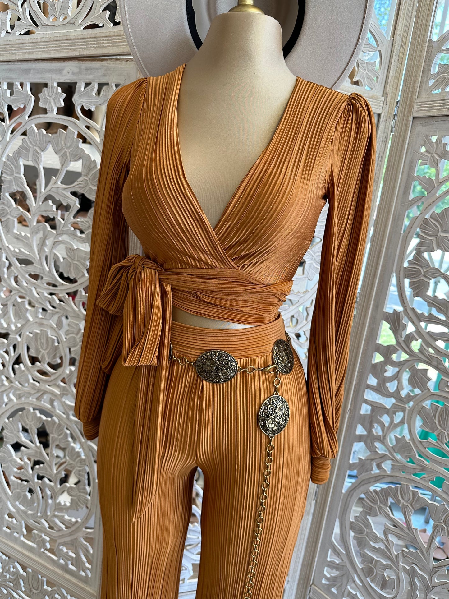 Copper Pleated Set