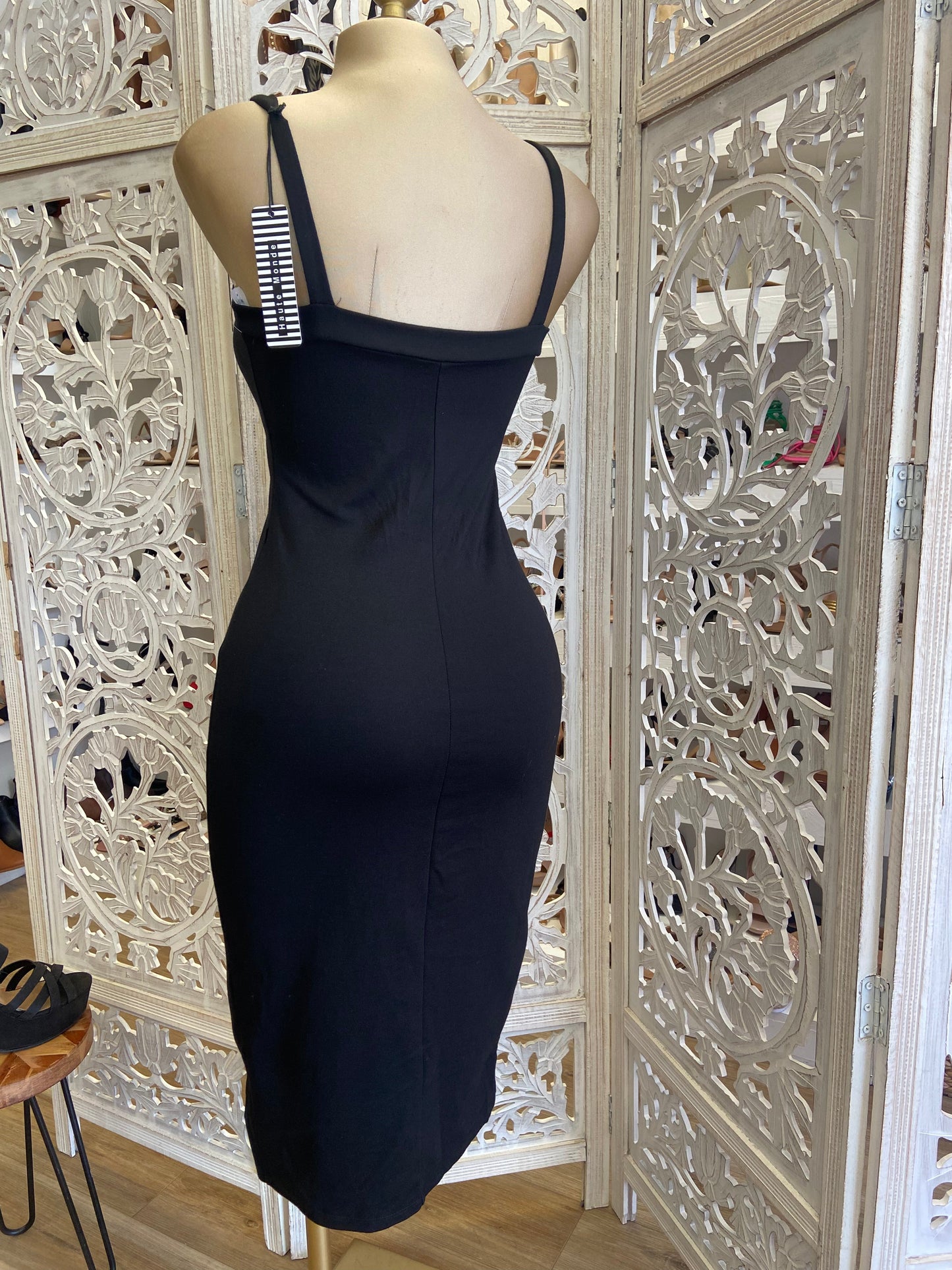 Black Square Neck Dress