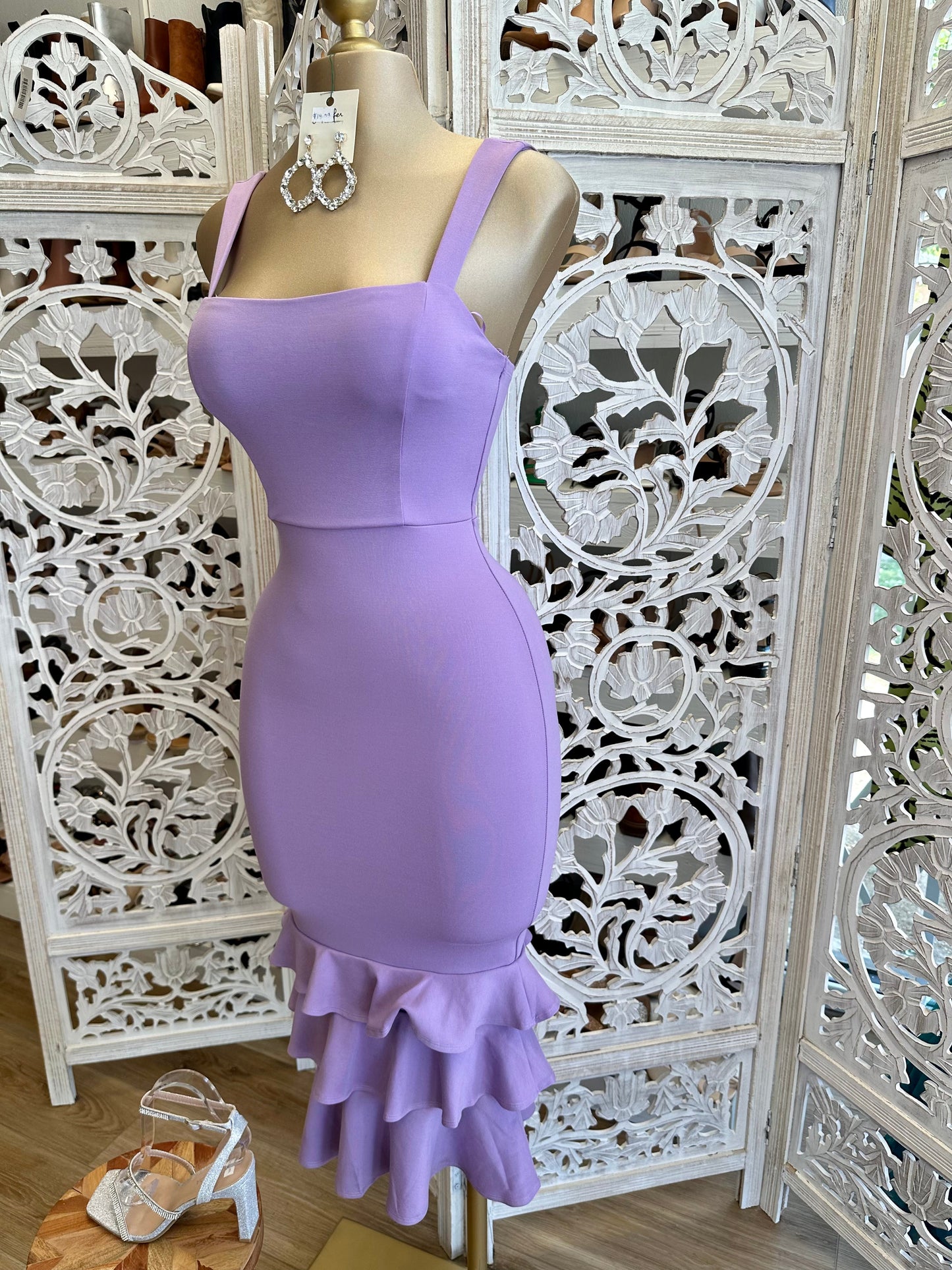 Lavender Layered Midi Dress