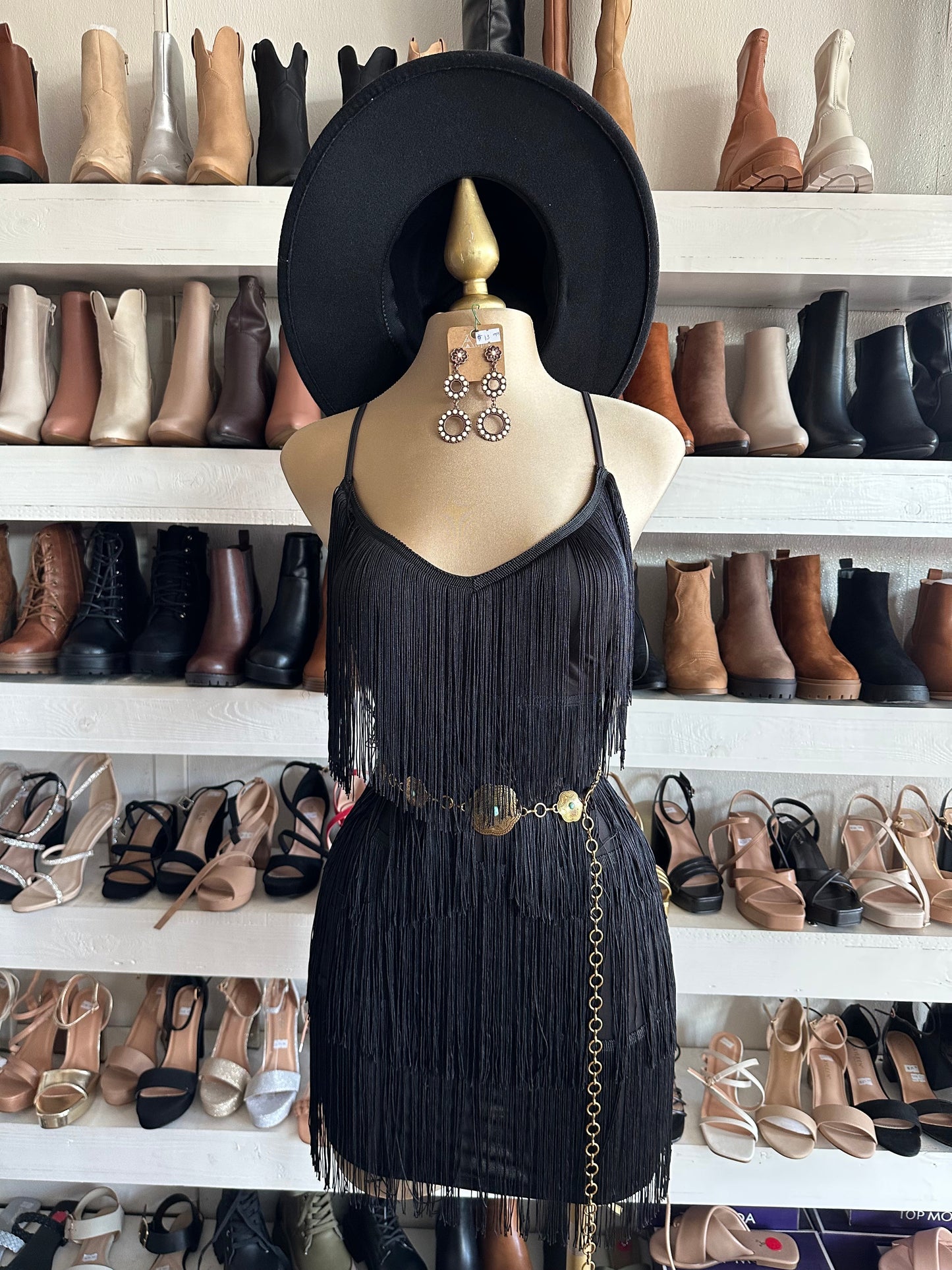 Black Fringe Dress