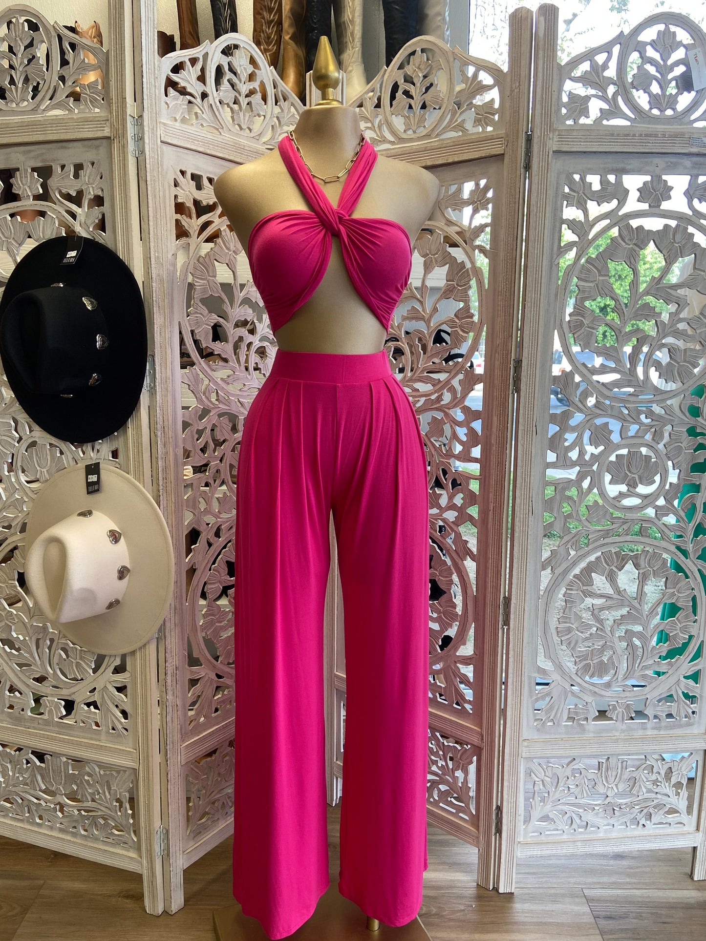 Tie Front Two Piece Set