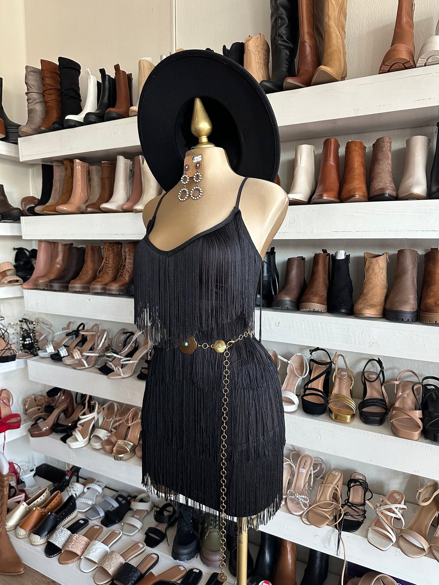 Black Fringe Dress