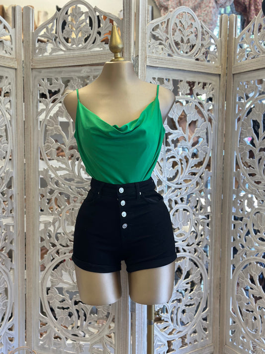 Green Cowl Neck Tank