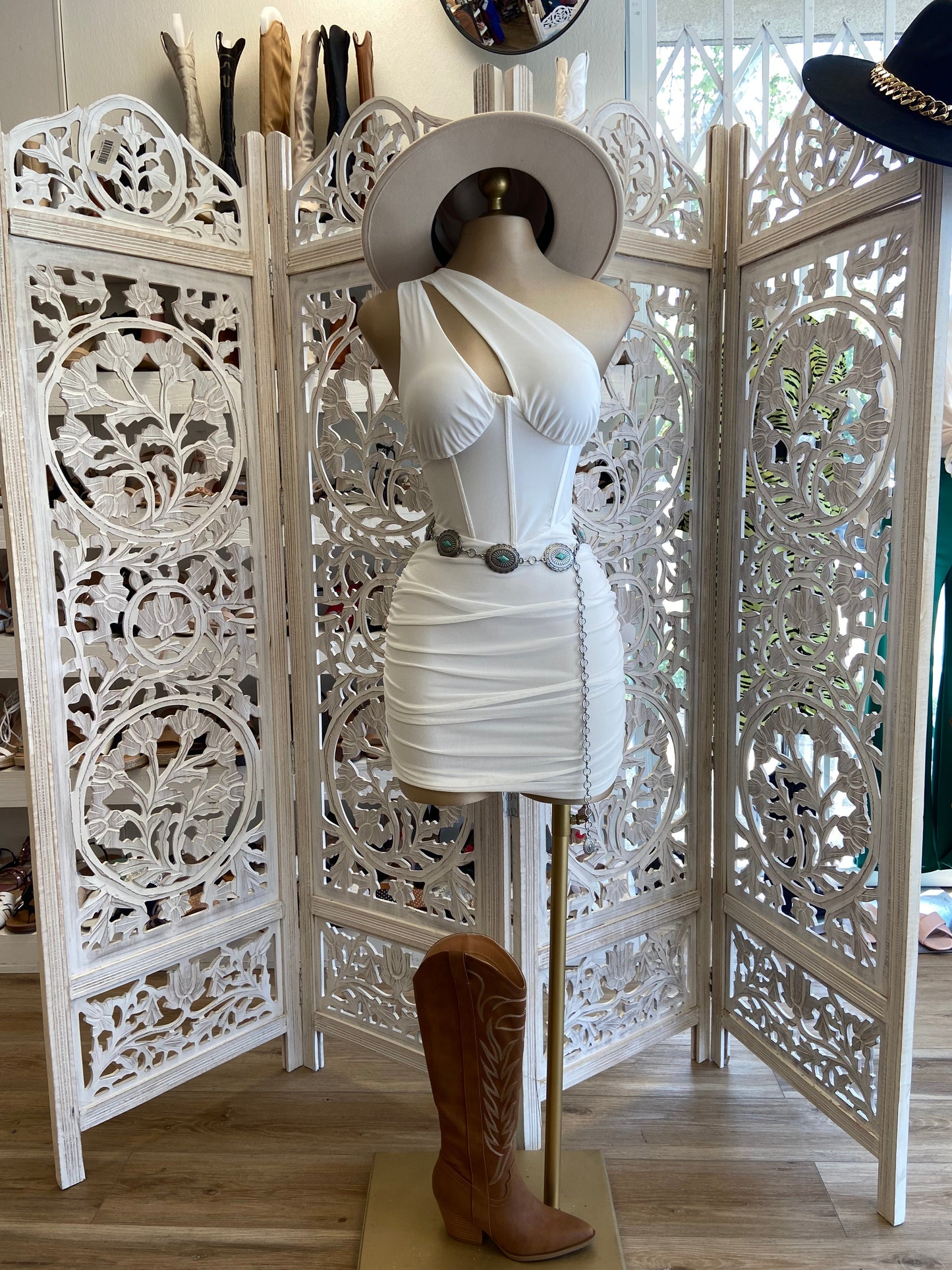 White Cutout Mini Dress