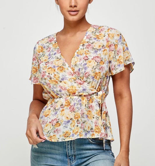 Wrapped Floral Top