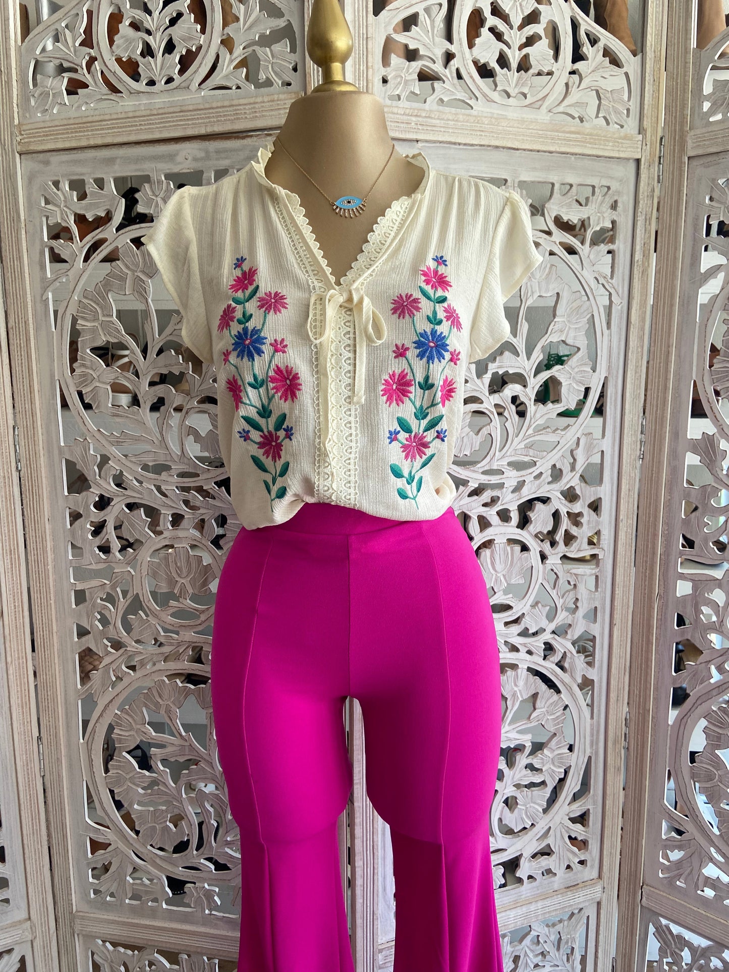 Floral Embroidered Lace Top