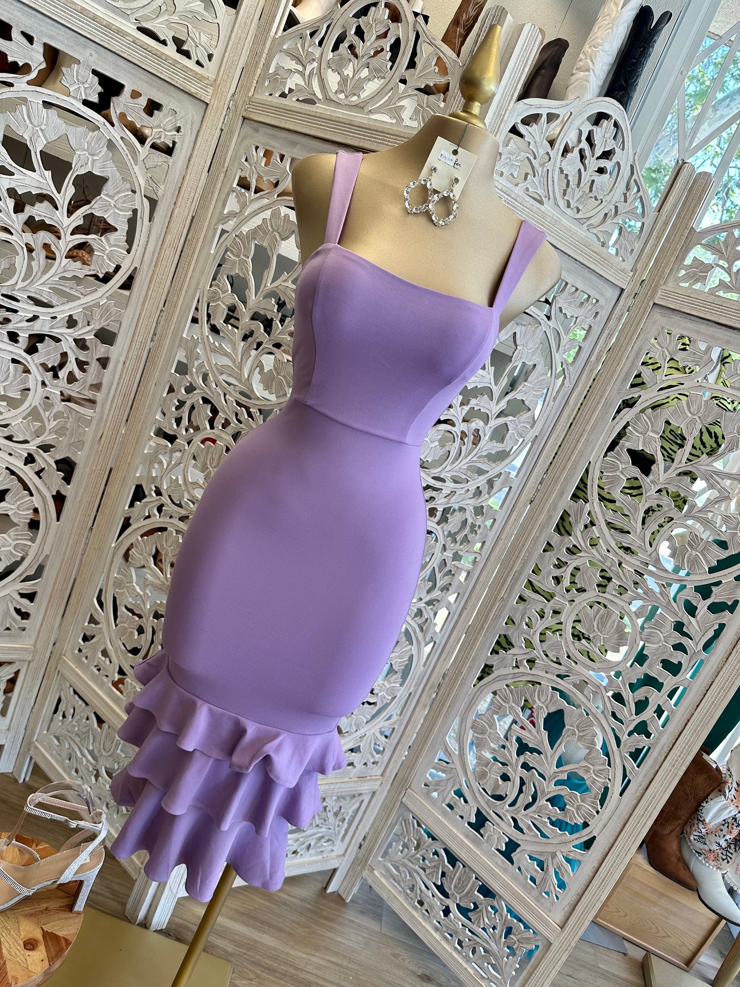 Lavender Layered Midi Dress