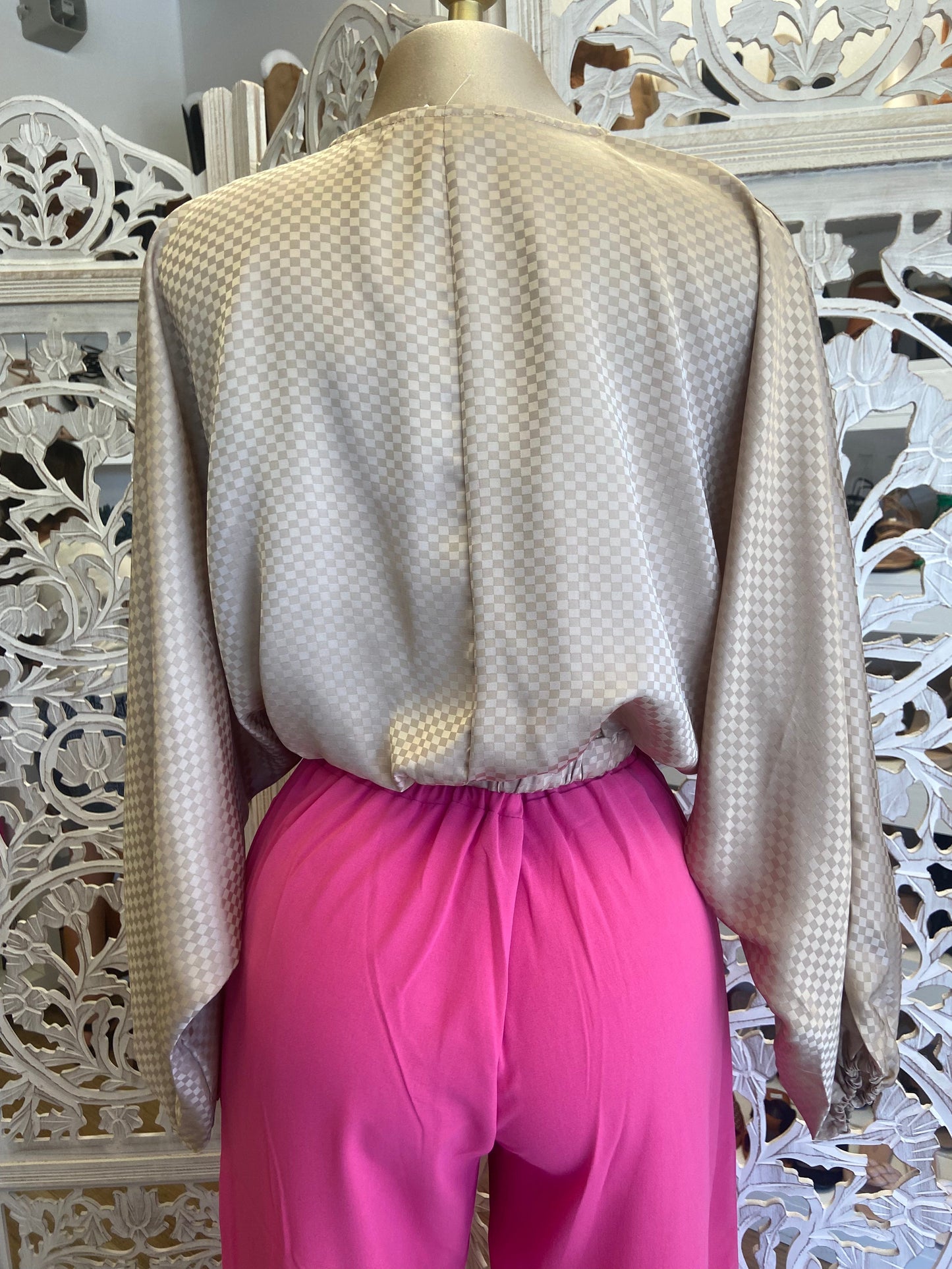 Pink Belted Straight Pants