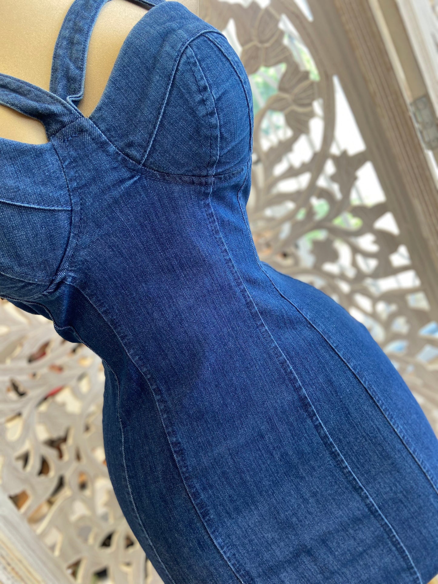 Cutout Denim Dress