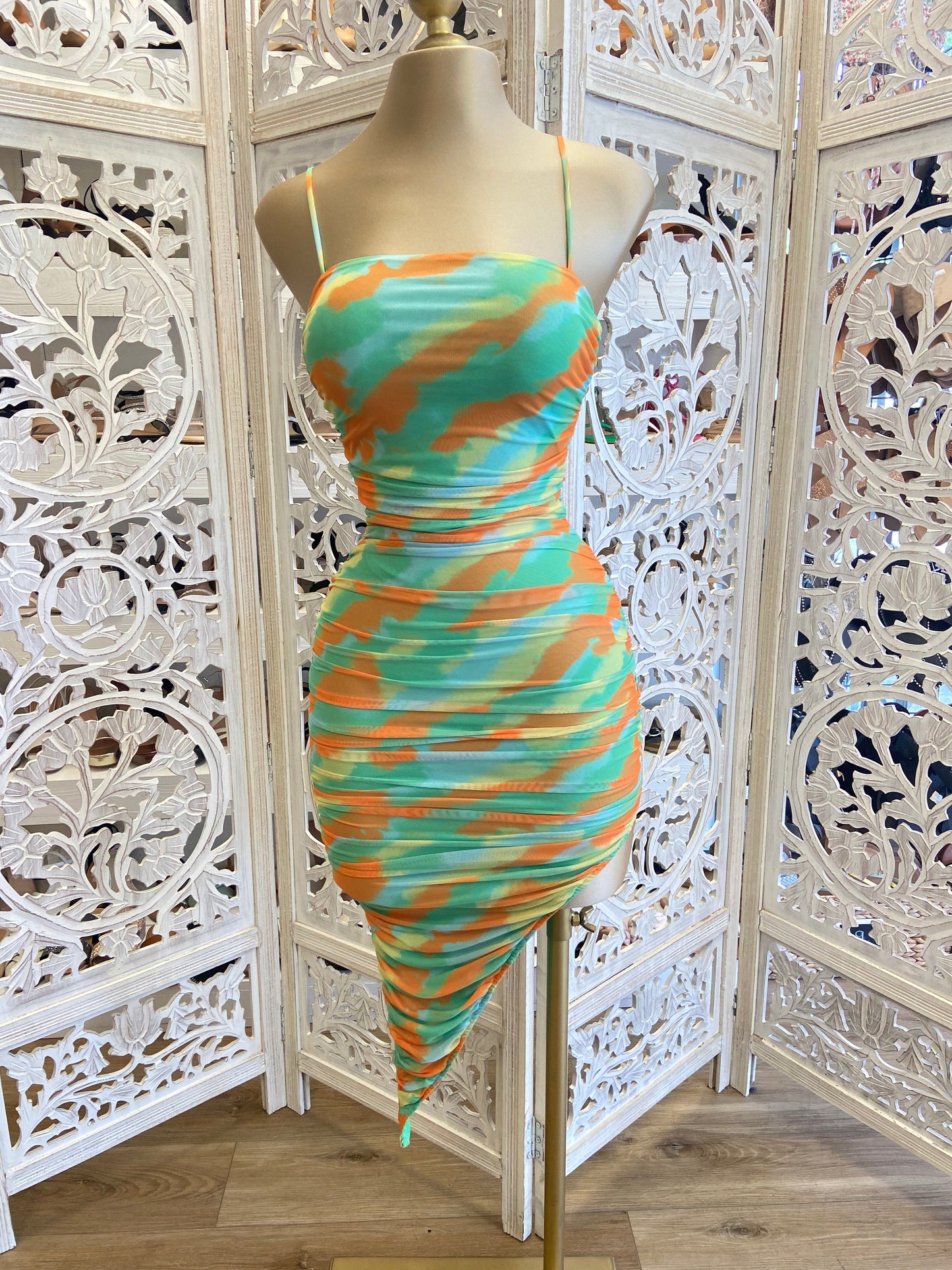 Ruched Multi Color Dress