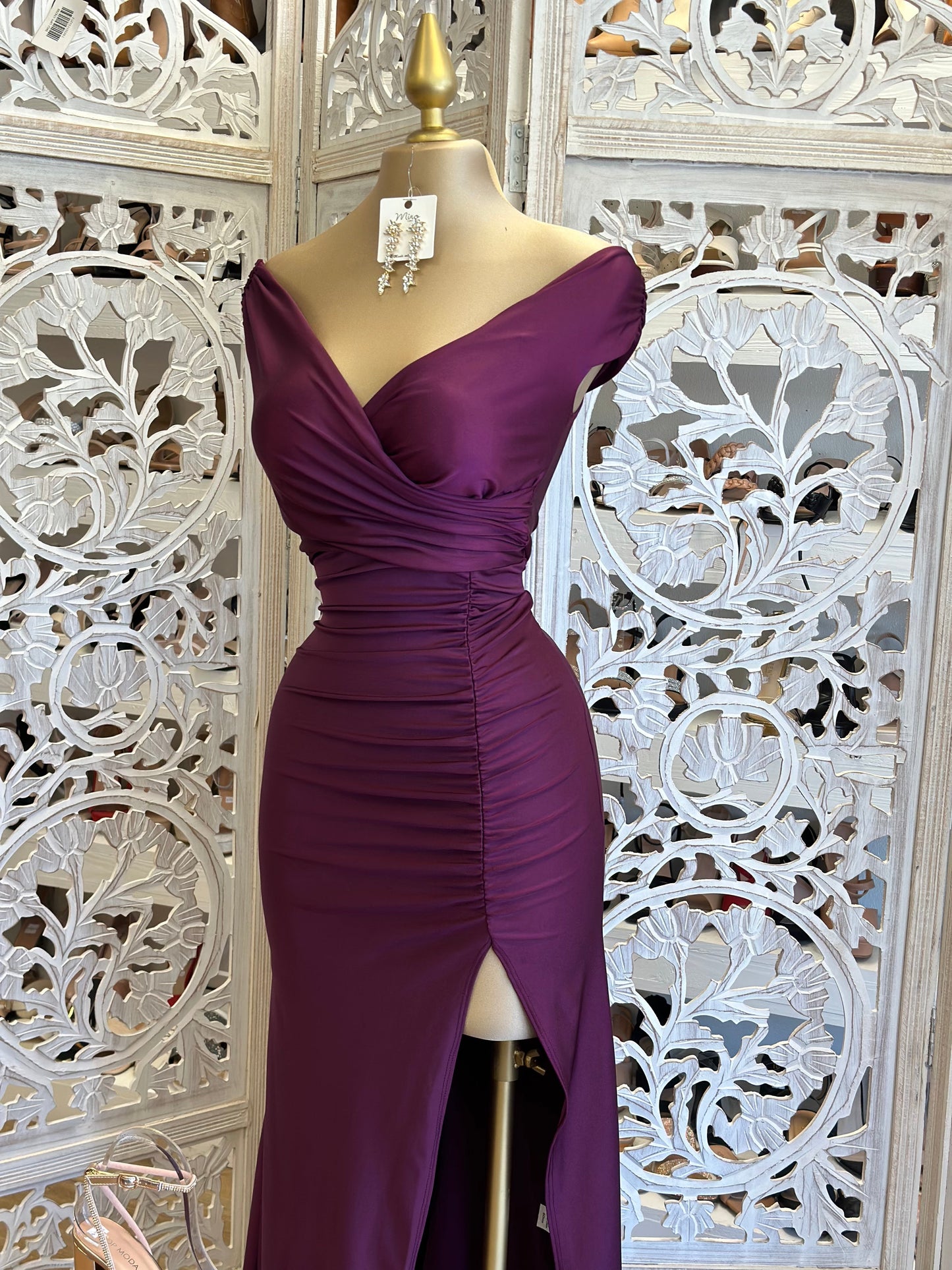 Dark Purple Wrapped Formal Dress