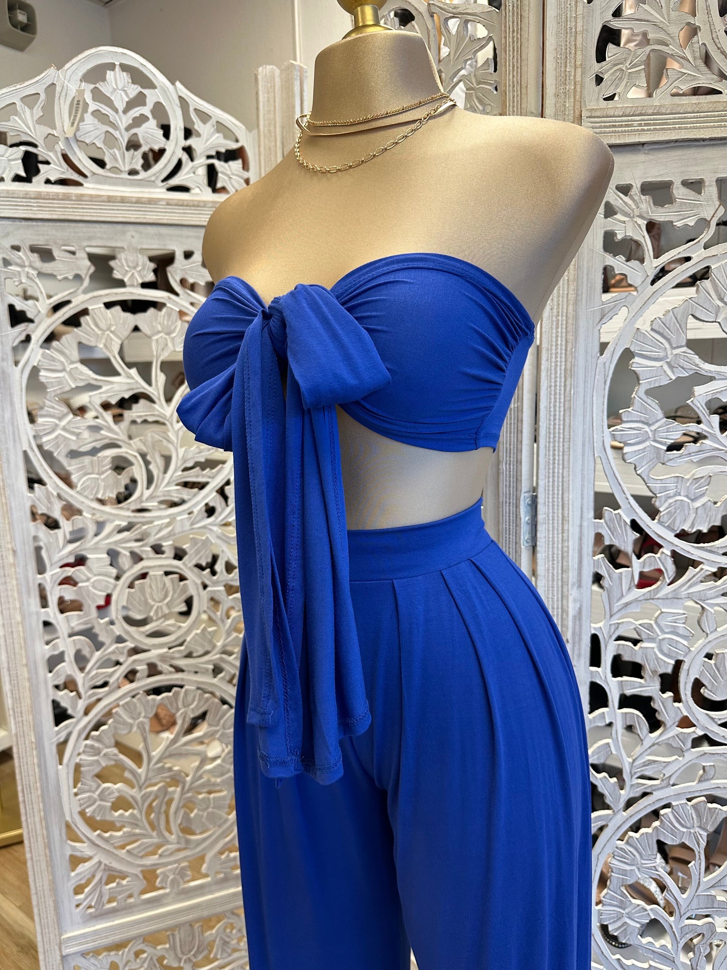 Royal Blue Tie Front Set