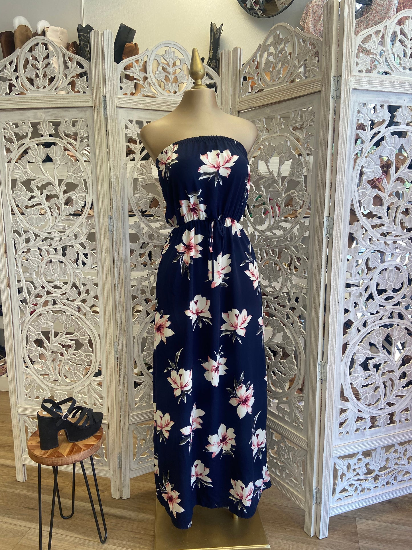 Blue Floral Maxi Dress