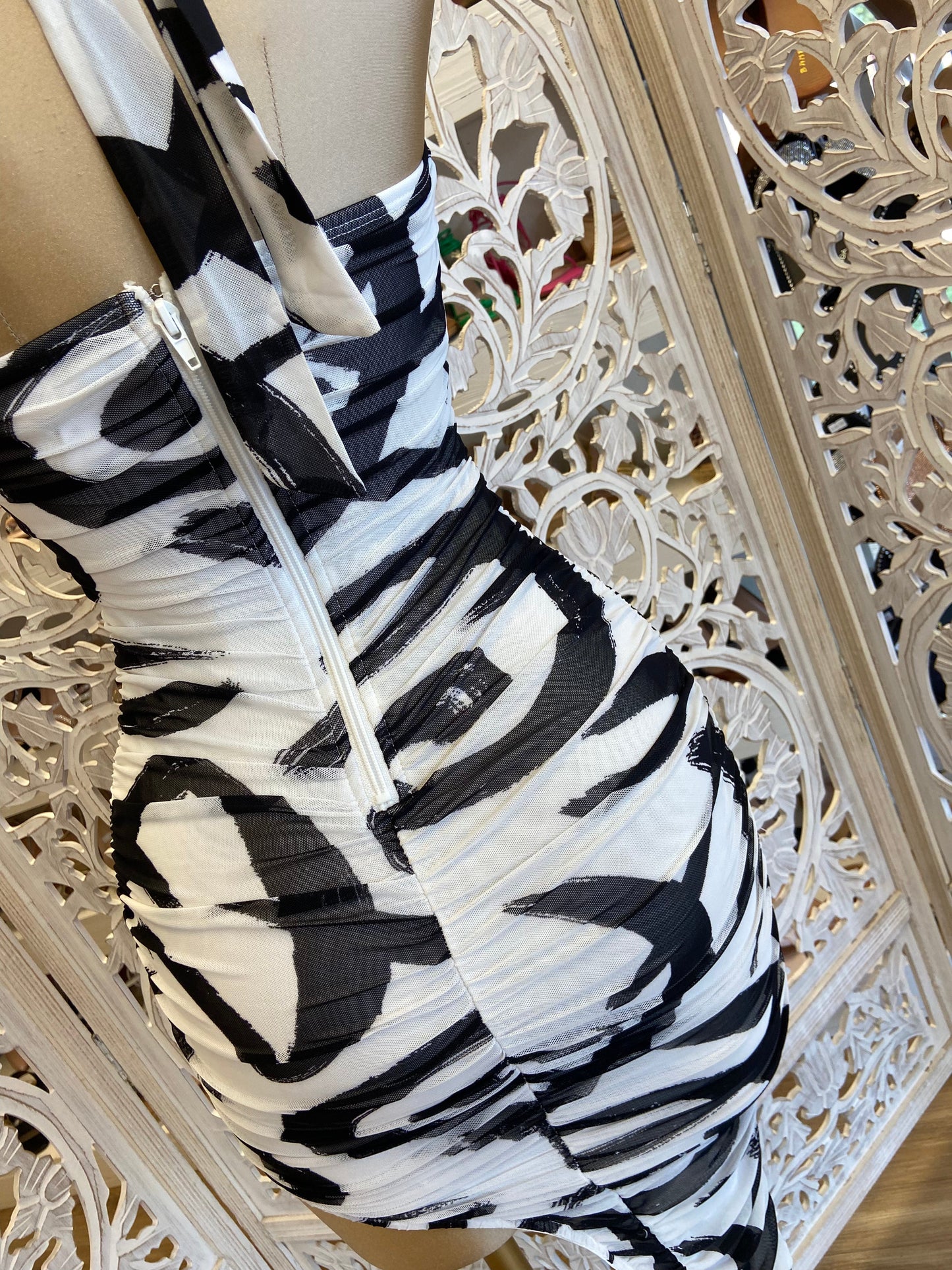 Black and White Abstract Dress