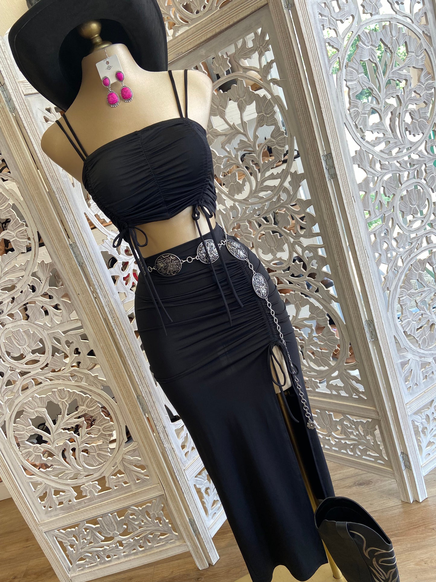 Black Ruched Set