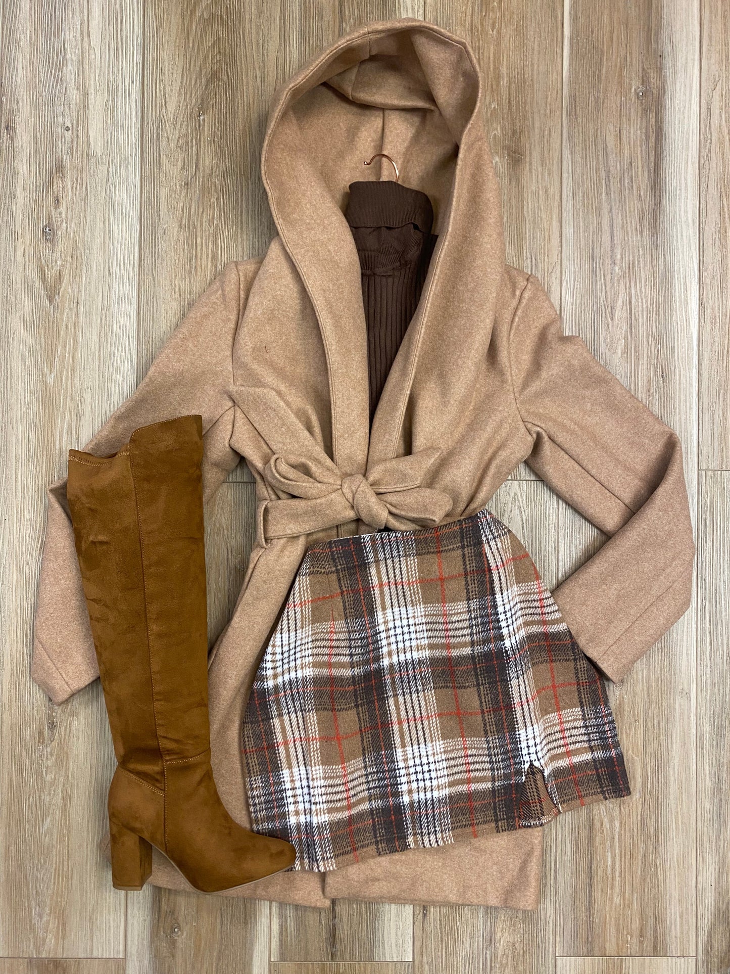 Brown Plaid Skirt