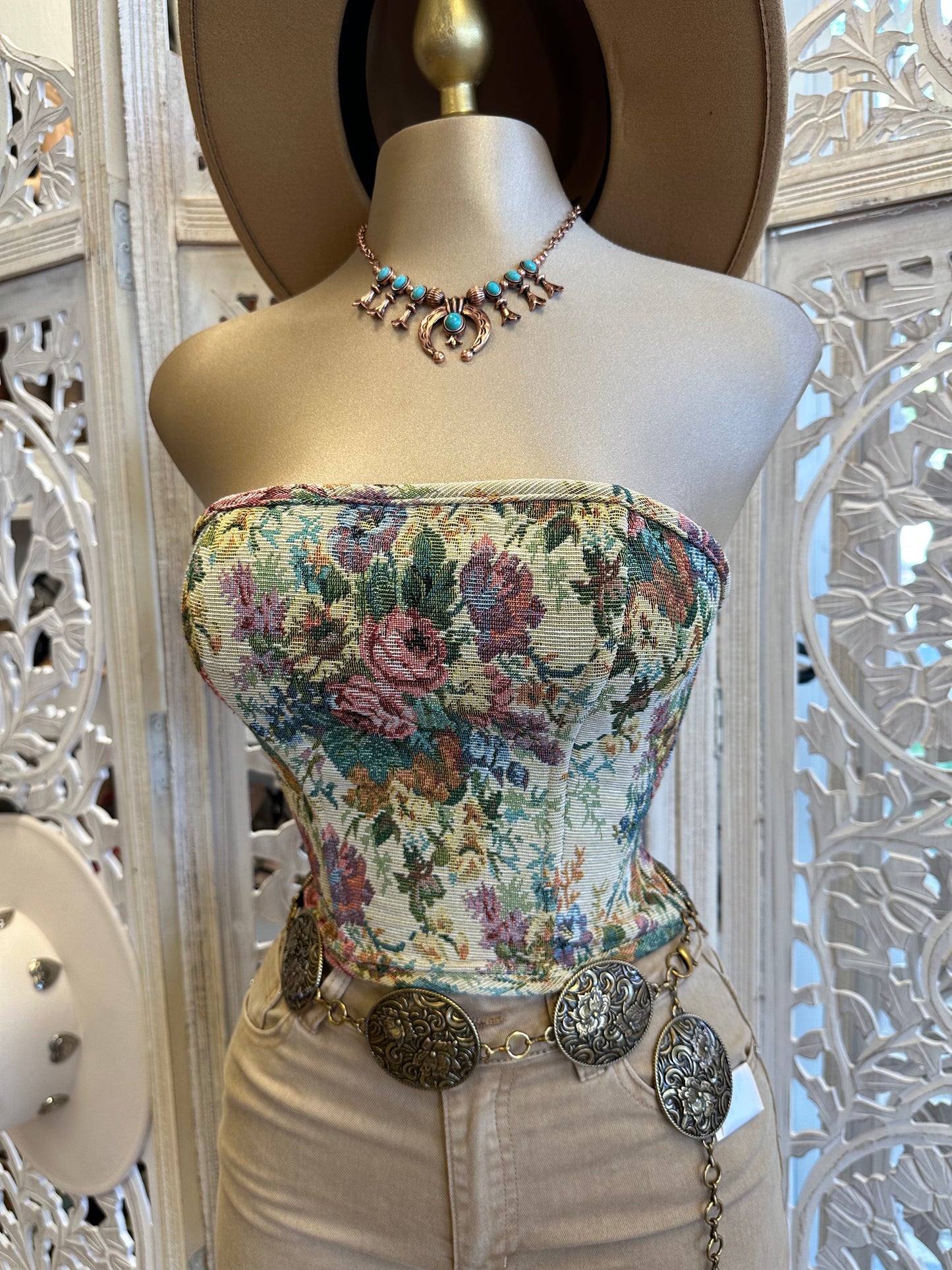 Floral Print Corset