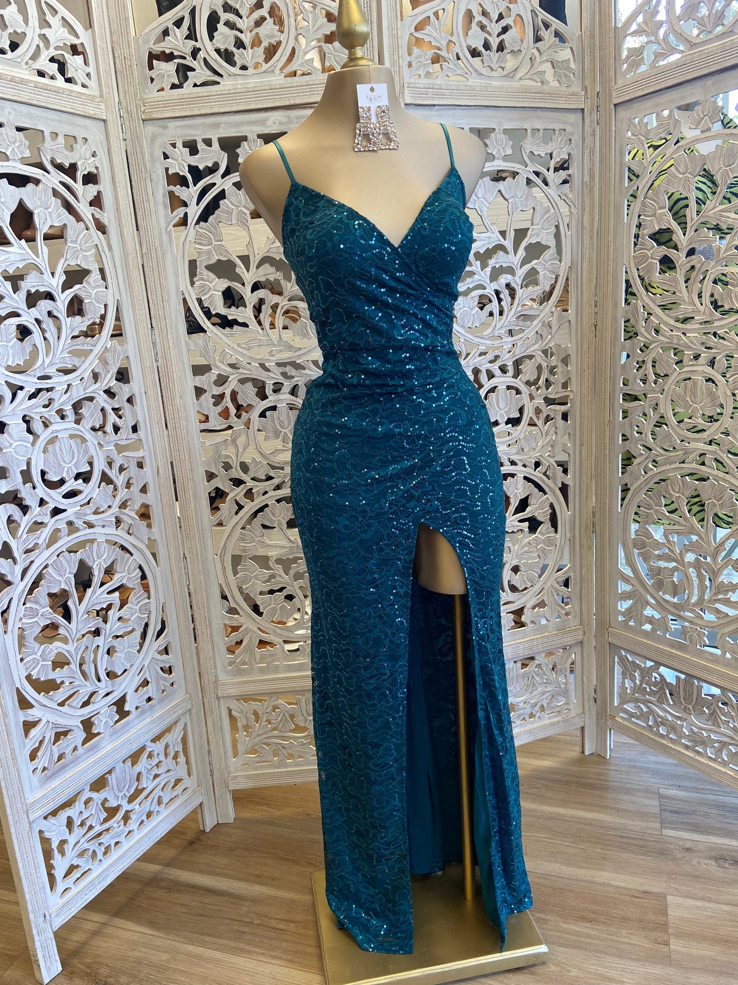 Sequin Green Formal Dress