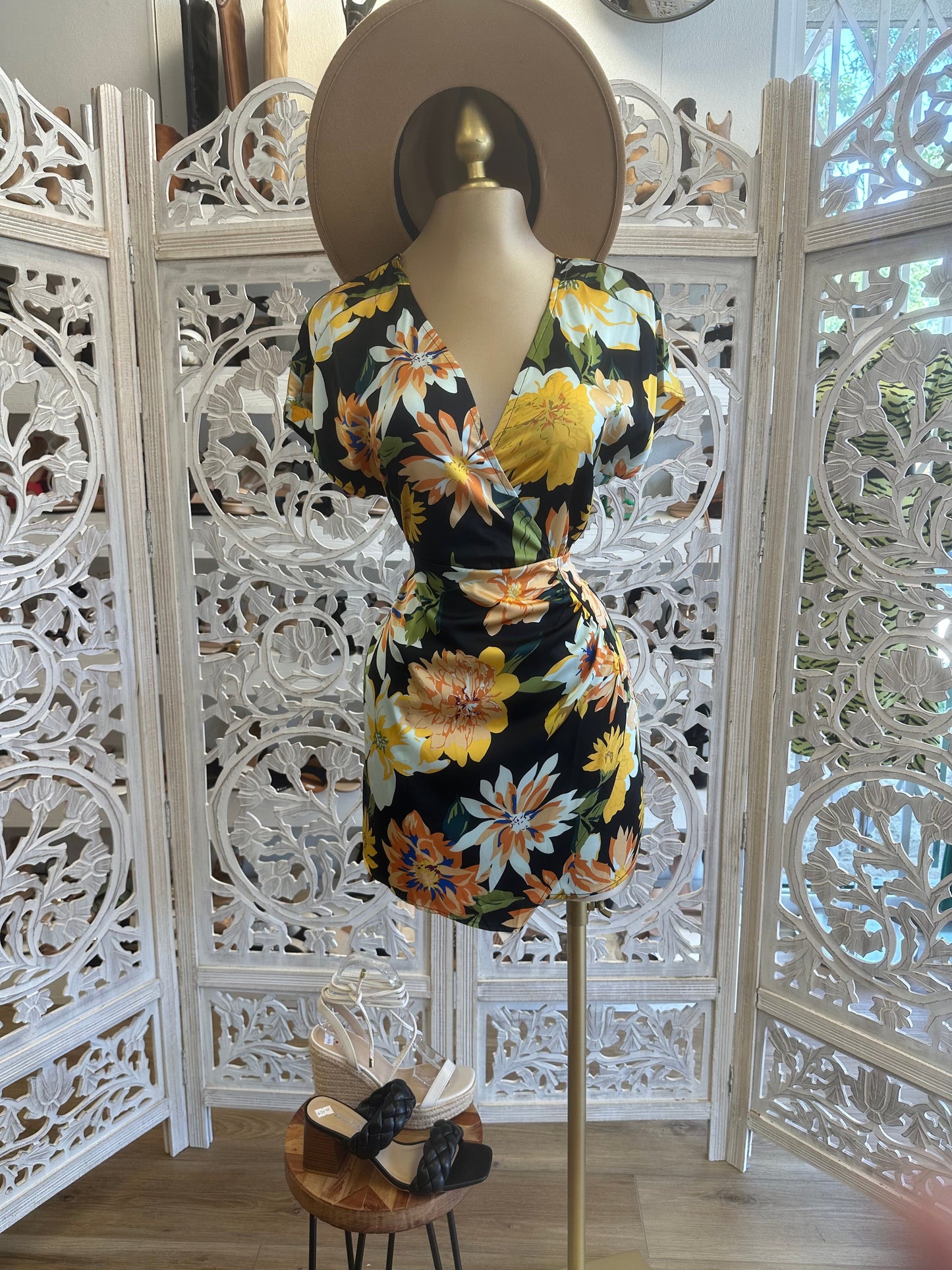 Floral Wrapped Mini Dress