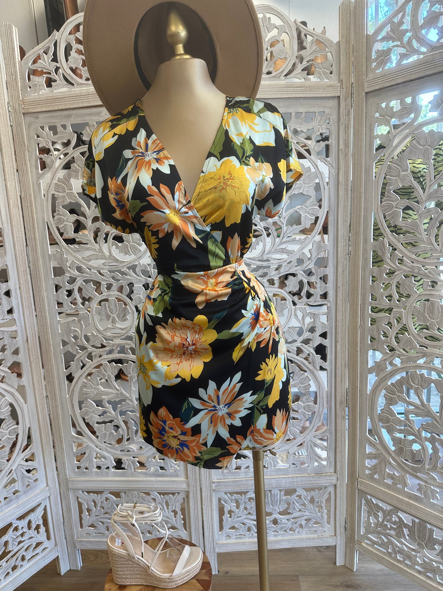 Floral Wrapped Mini Dress