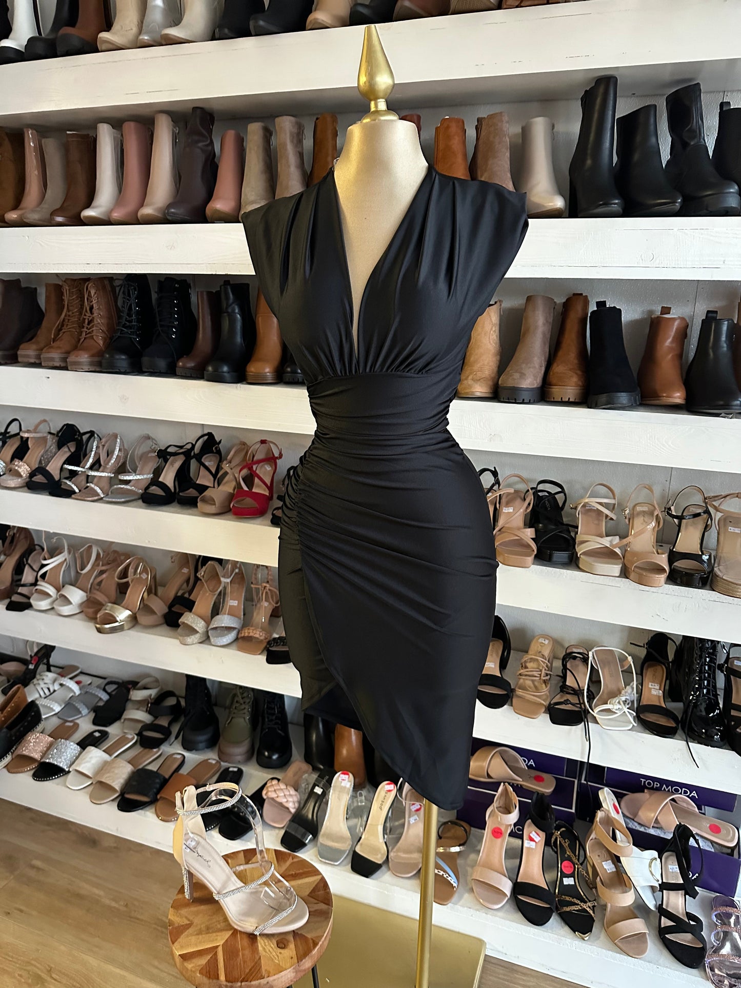 V Draped Dress