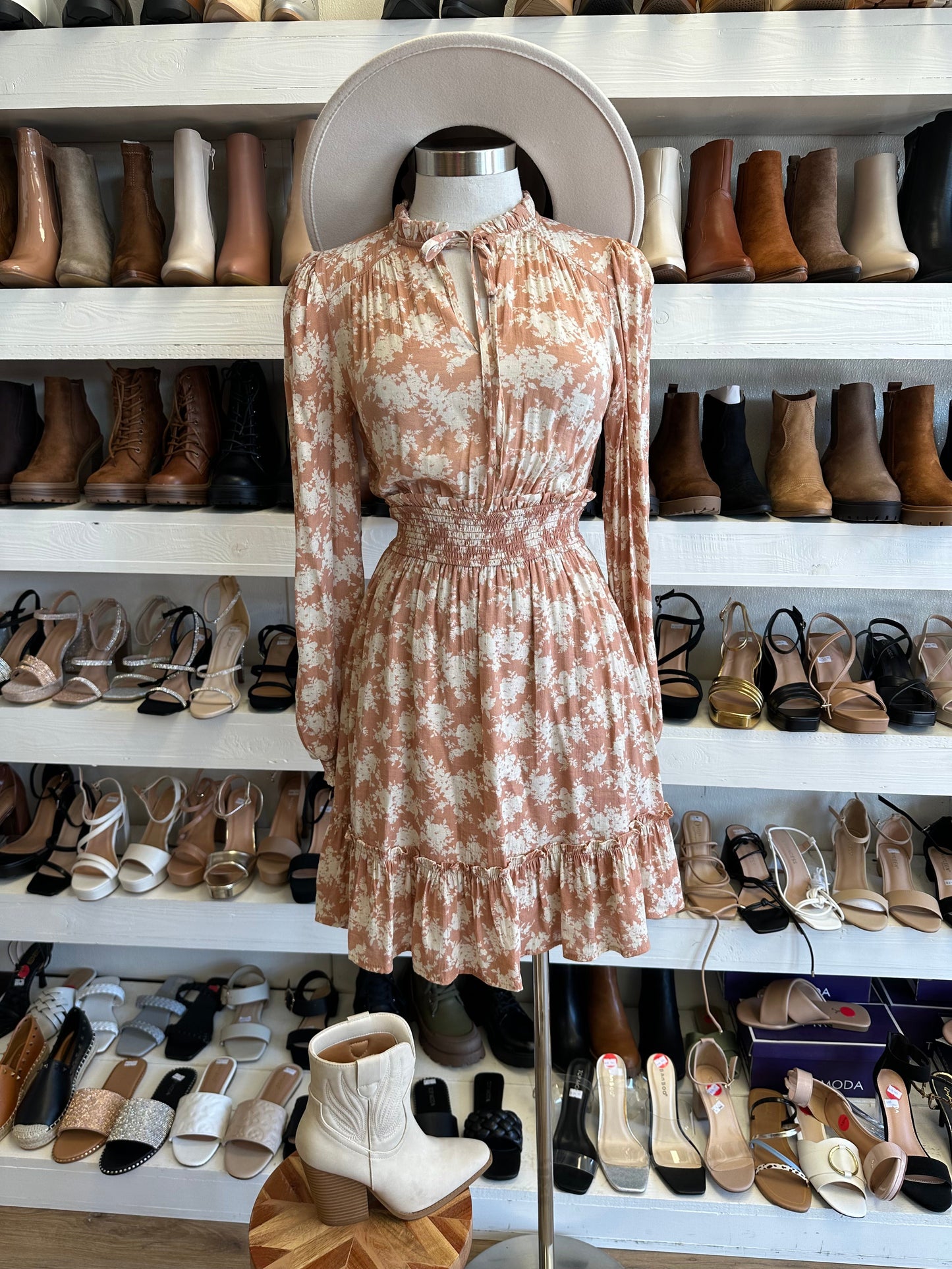 Tie Up Floral Dress