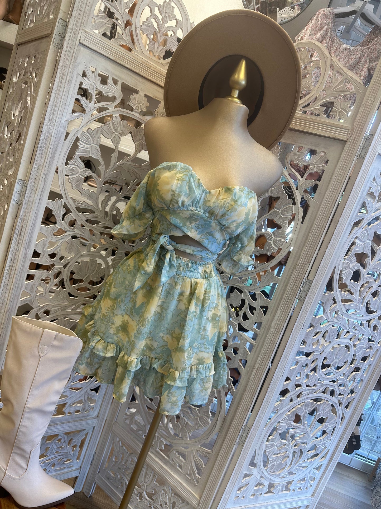 Blue Mint Floral Set