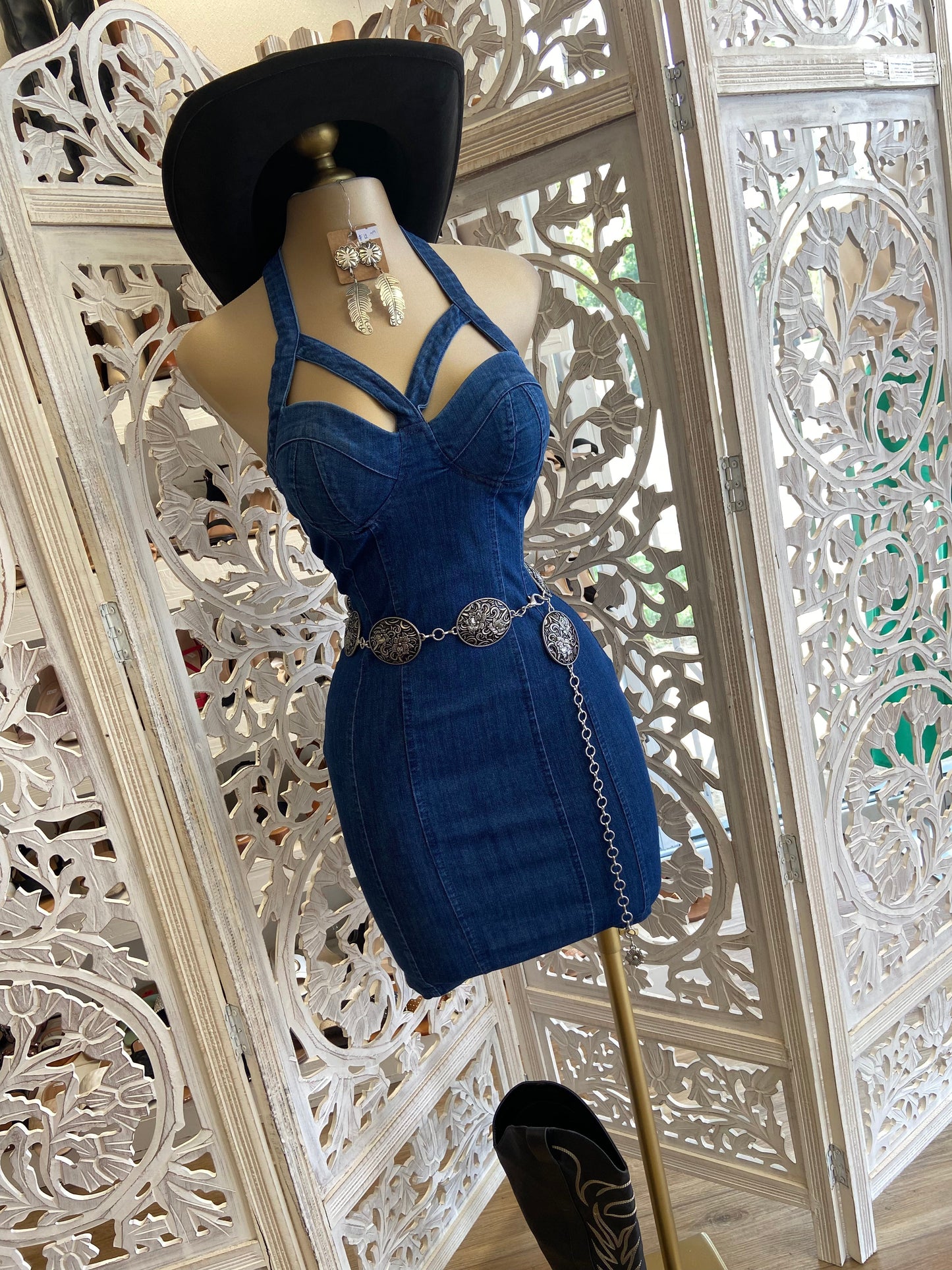 Cutout Denim Dress