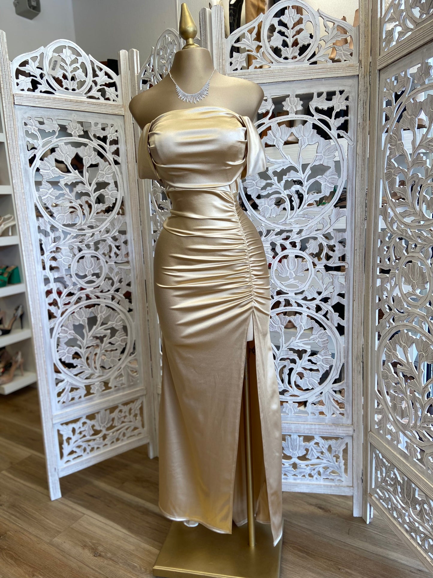 Champagne Formal Ruched Dress