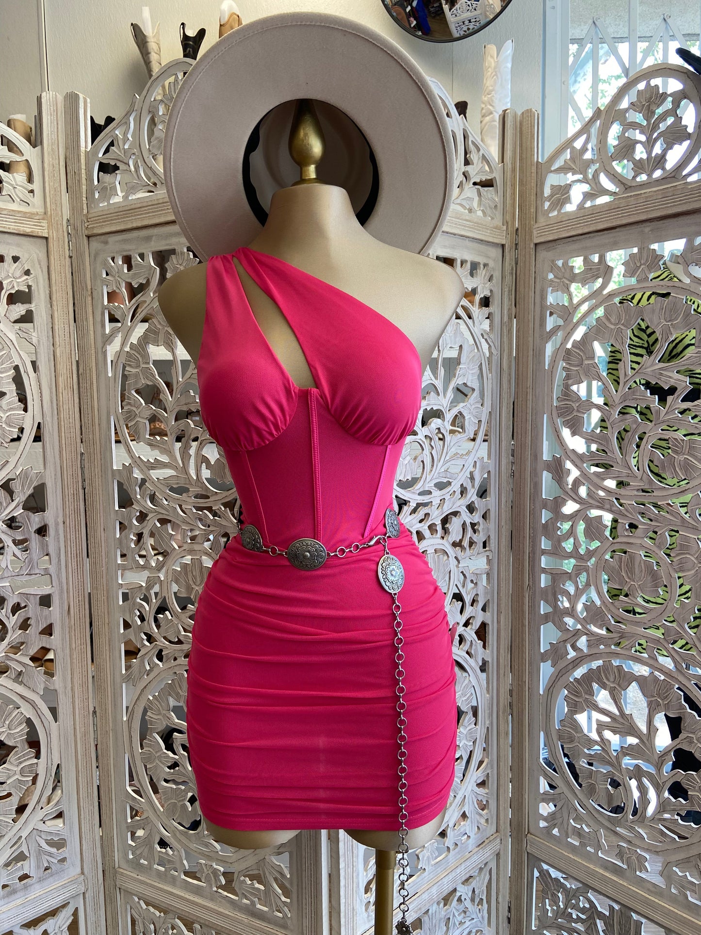 Hot Pink Cutout Mini Dress