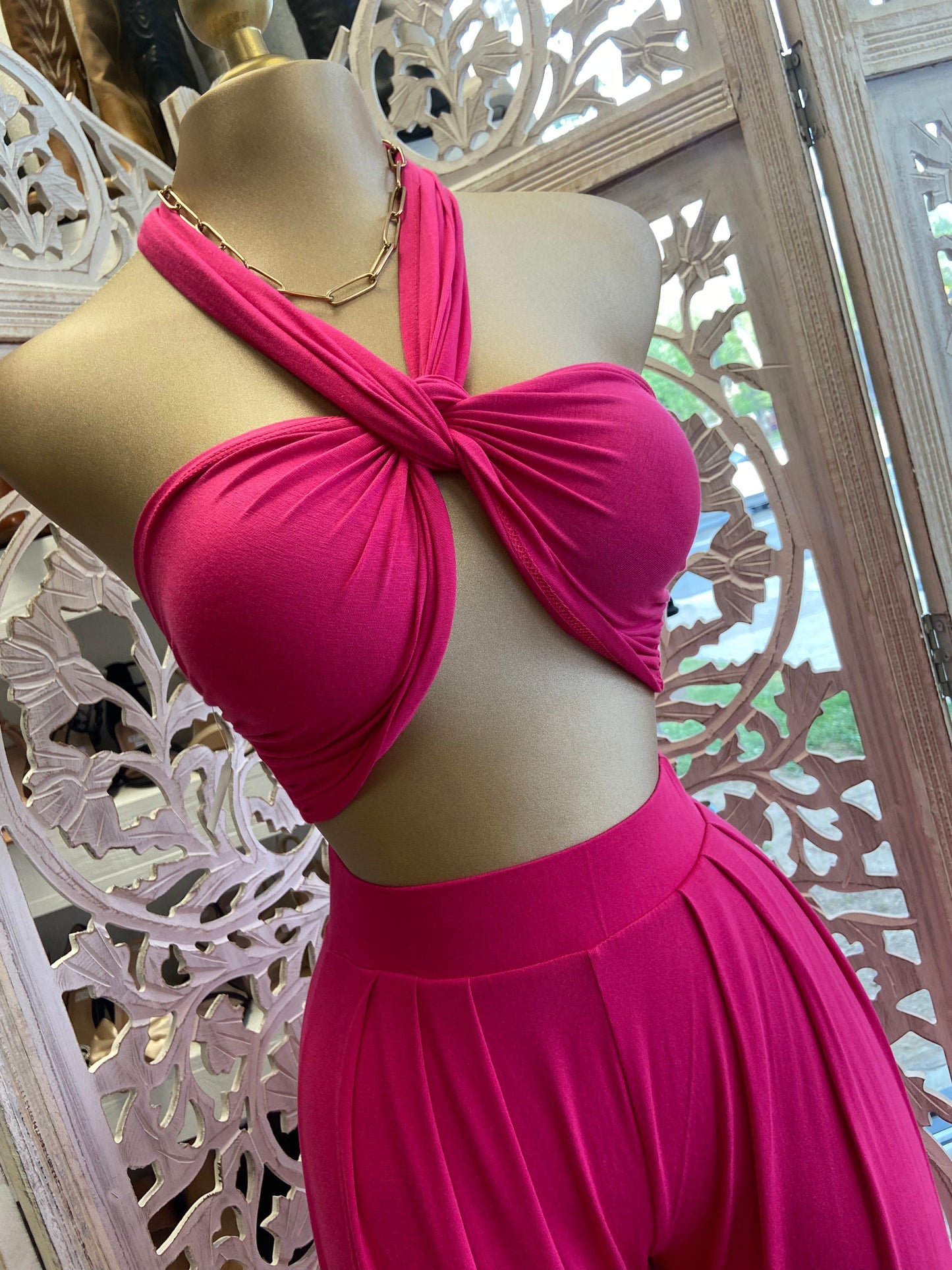 Tie Front Two Piece Set