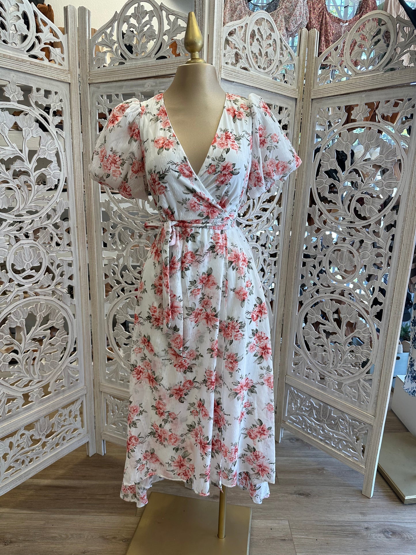 Puff Sleeve Floral Maxi Dress