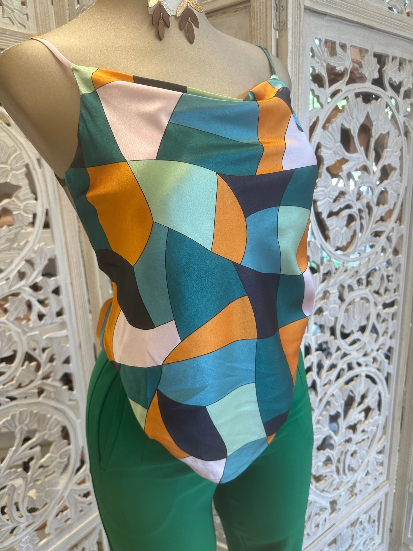 Satin Abstract Tank