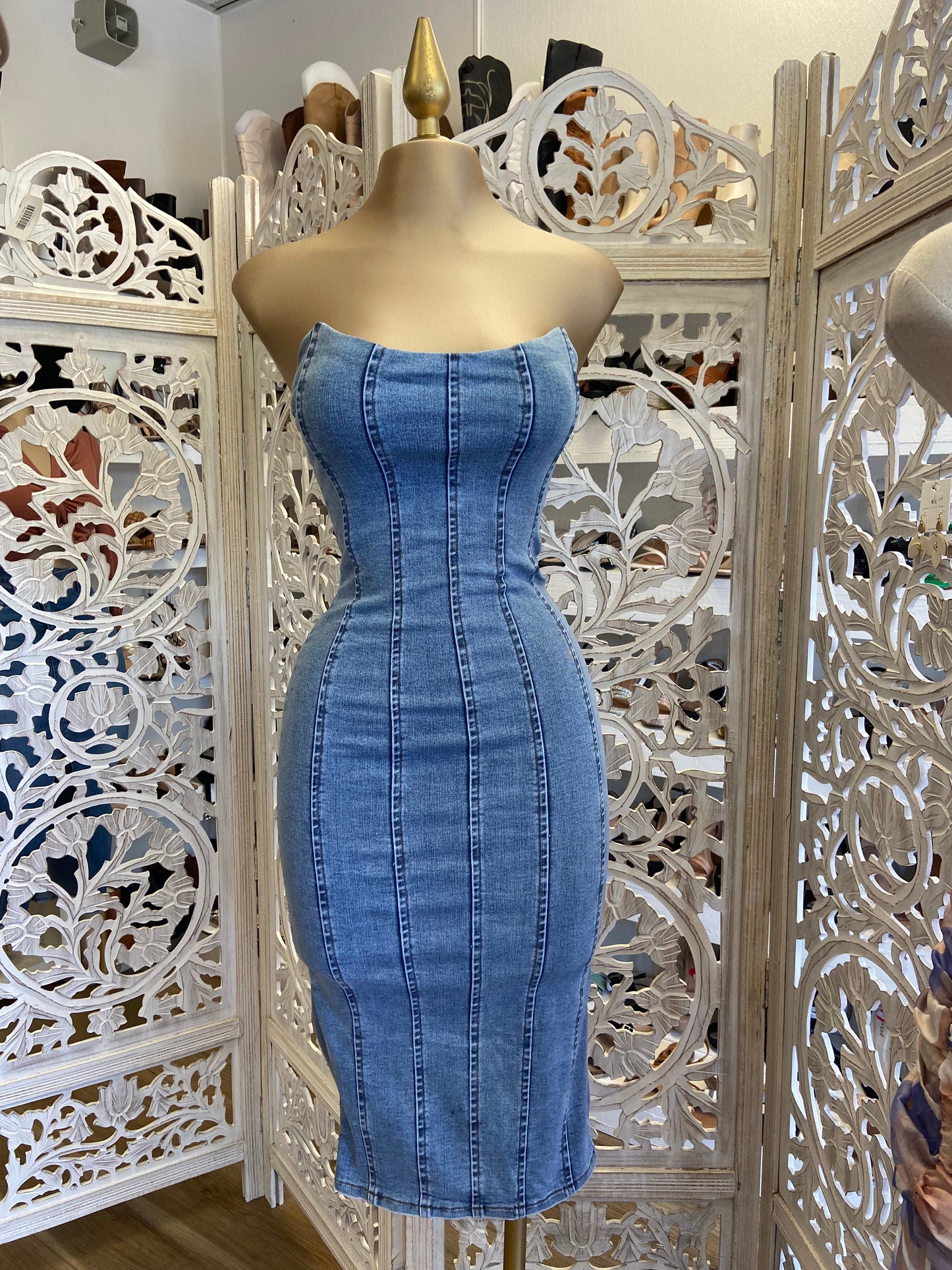 Strapless Denim Bodycon Dress