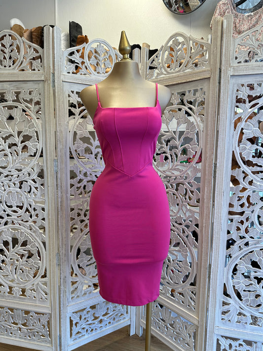 Hot Pink Corset Style Dress