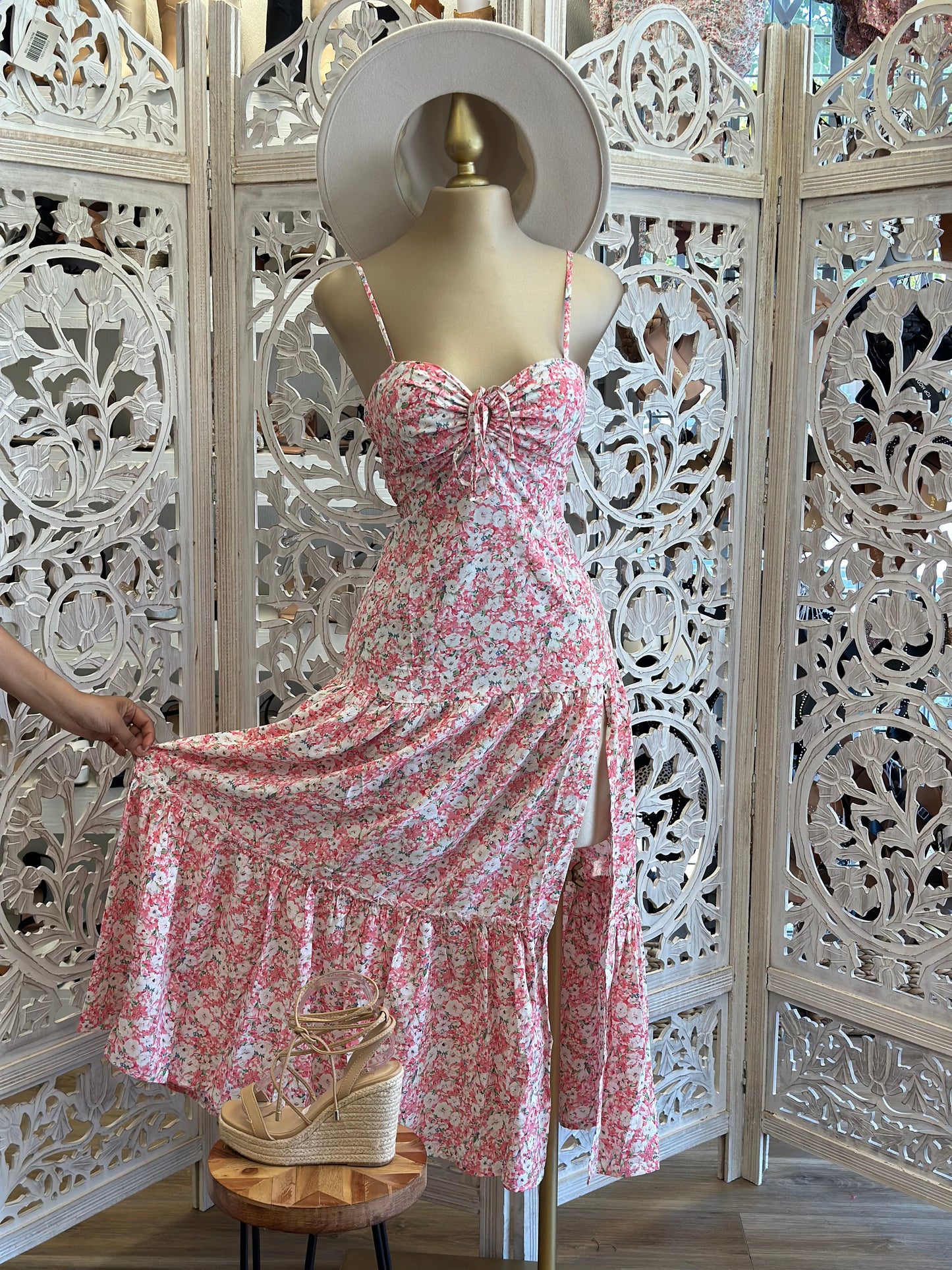 Pink Floral Maxi Dress