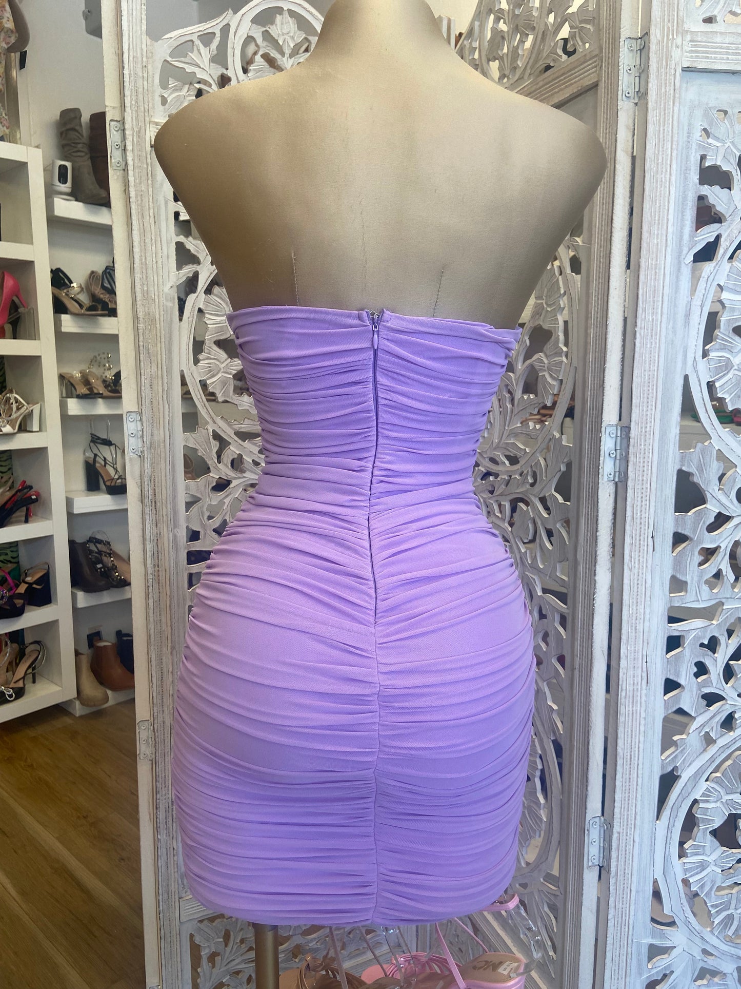 Lavender Heart Lined Mini Dress