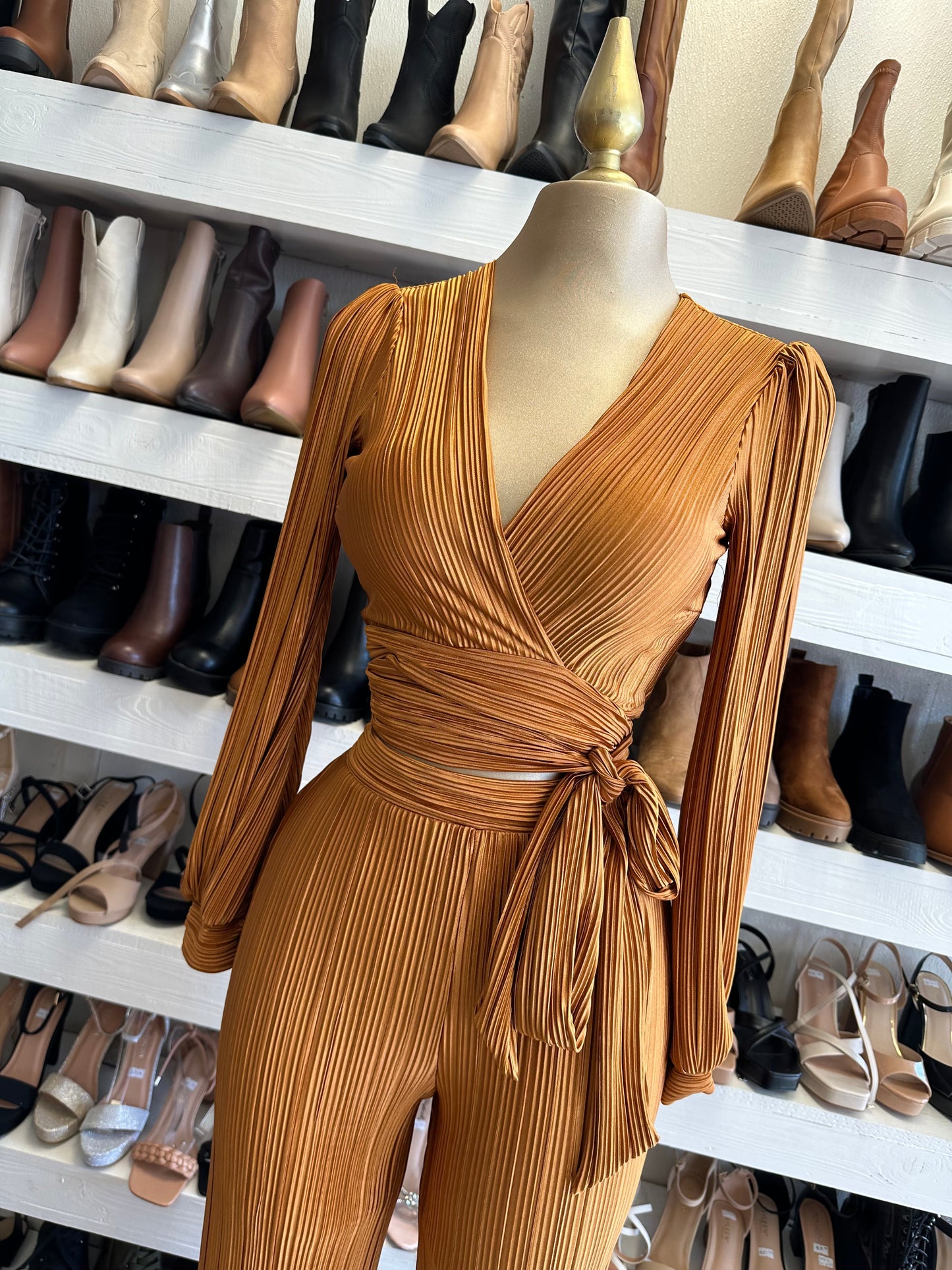 Copper Pleated Set