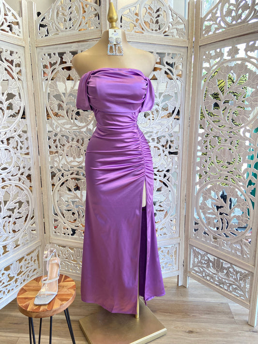 Lavender Formal Ruched Dress