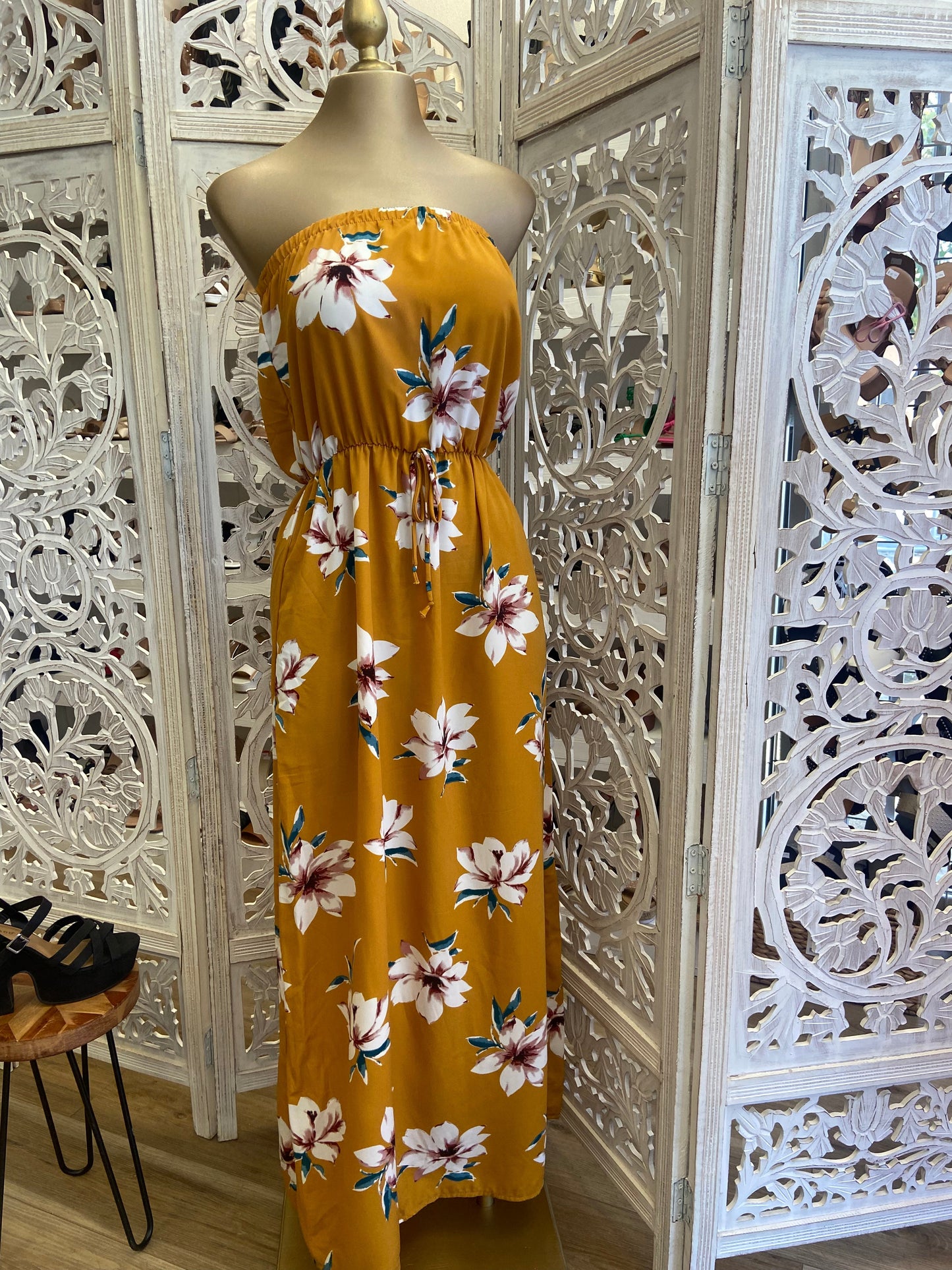 Yellow Floral Maxi Dress