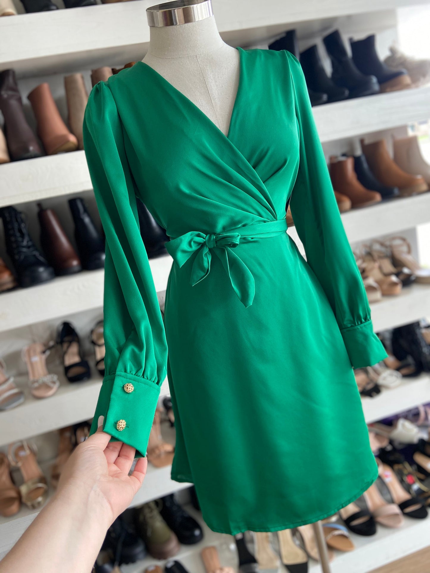 Green Wrapped Dress