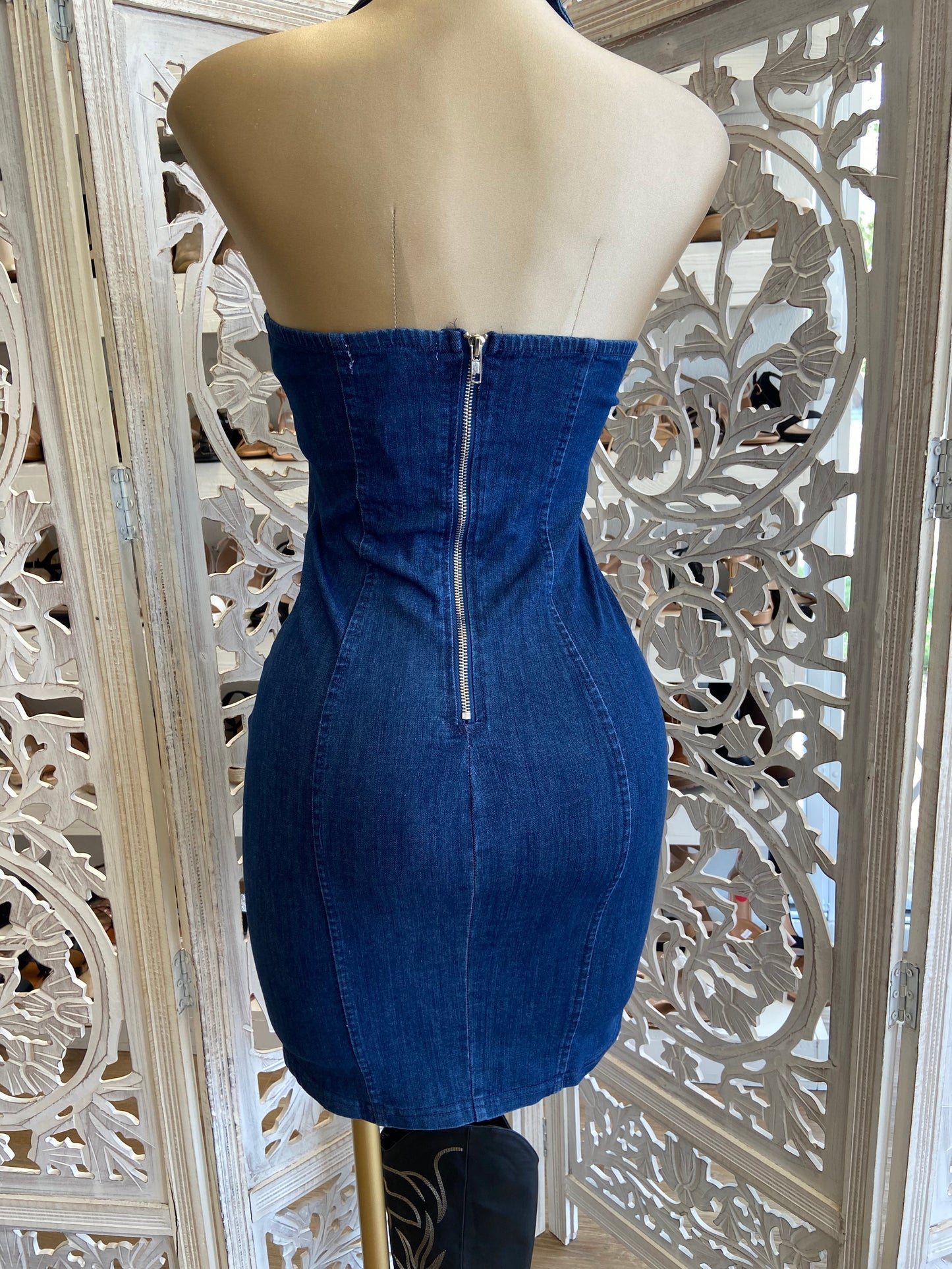 Cutout Denim Dress