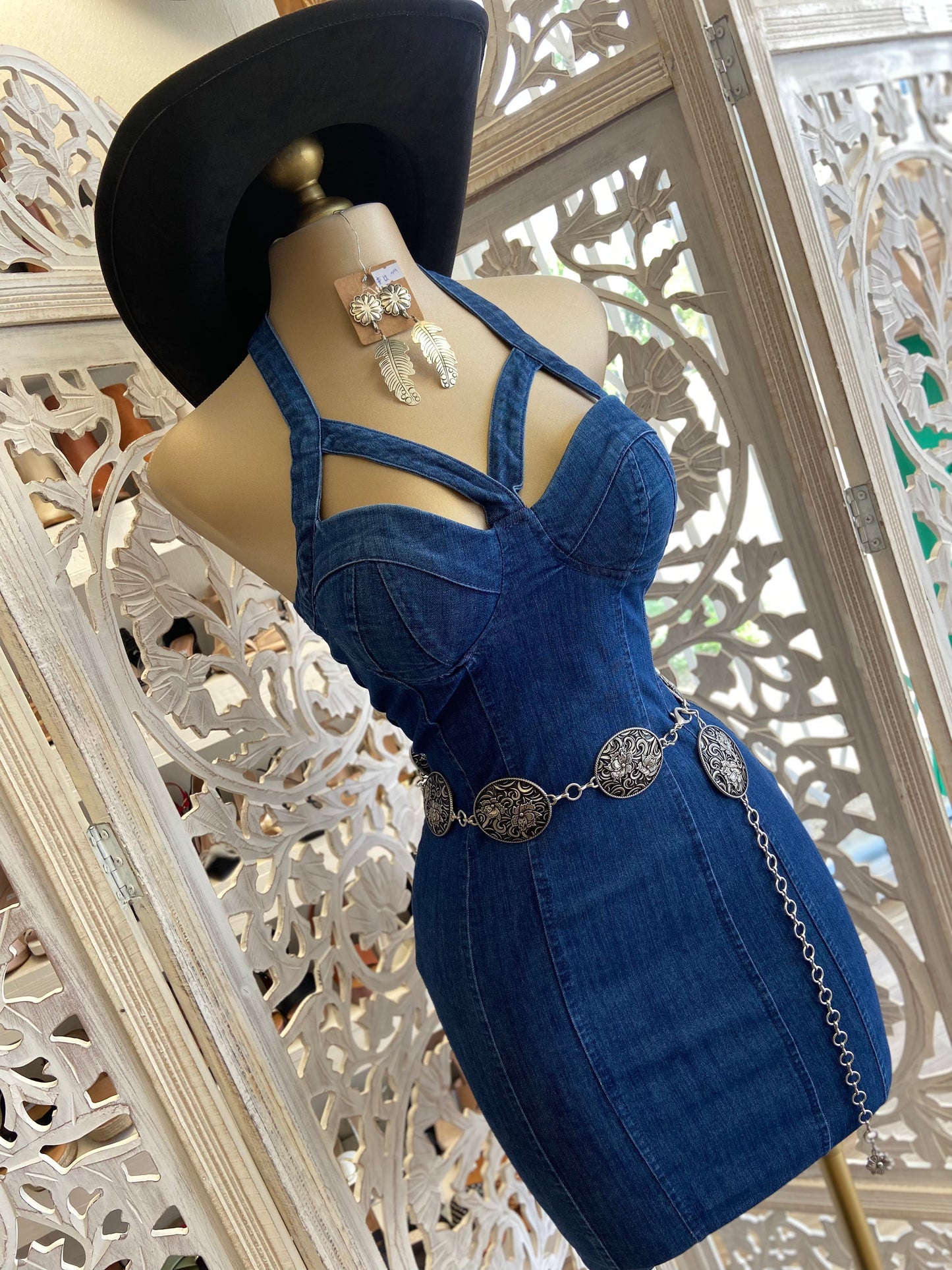 Cutout Denim Dress