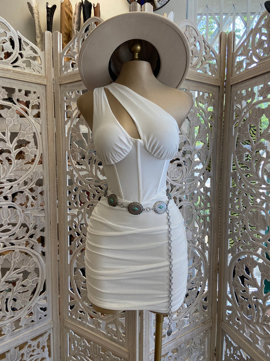 White Cutout Mini Dress